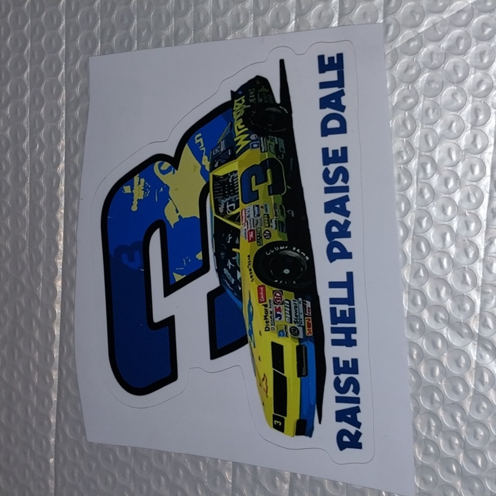 Vintage Dale Earnhardt NASCAR Sticker Raise Hell Praise Dale 5X6 Wrangler